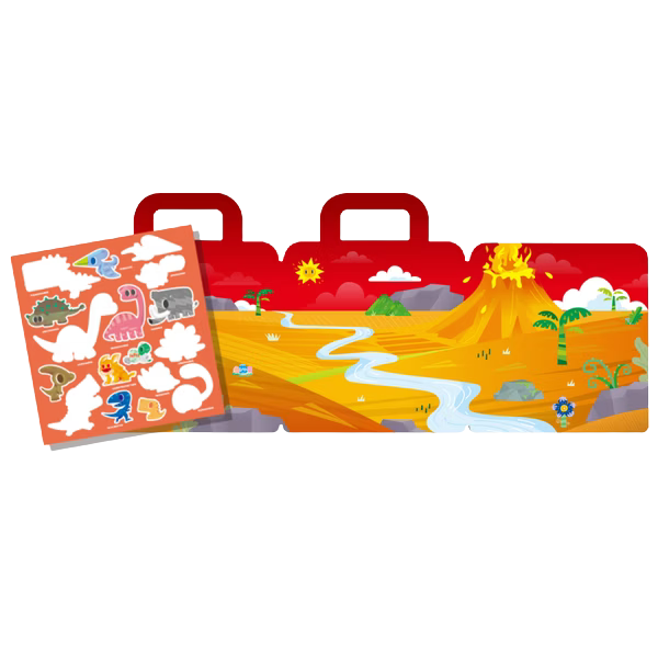 PinkA Reusable Educational Jelly Sticker Book - Dinosaur Park