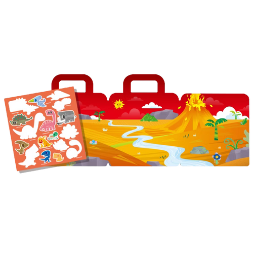 PinkA Reusable Educational Jelly Sticker Book - Dinosaur Park