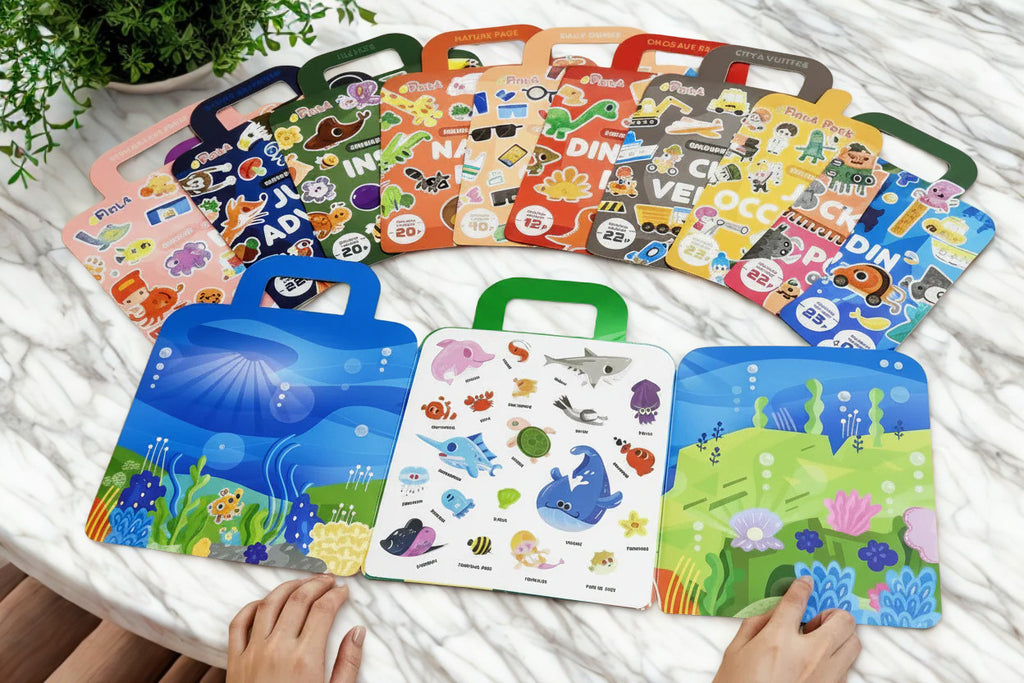 PinkA Reusable Educational Jelly Sticker Books