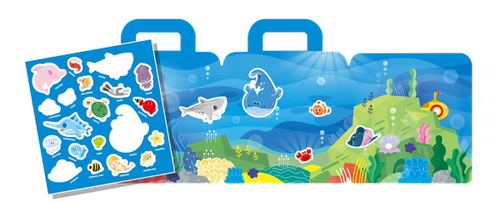 PinkA Reusable Educational Jelly Sticker Book - Ocean