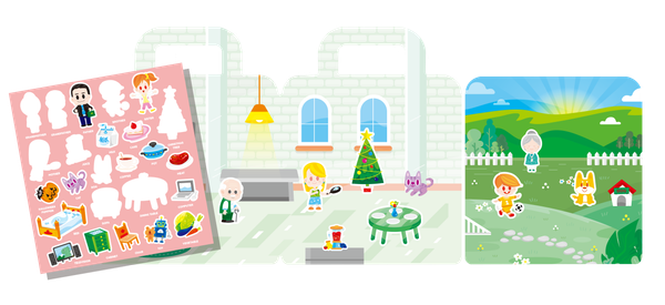 PinkA Reusable Educational Jelly Sticker Books