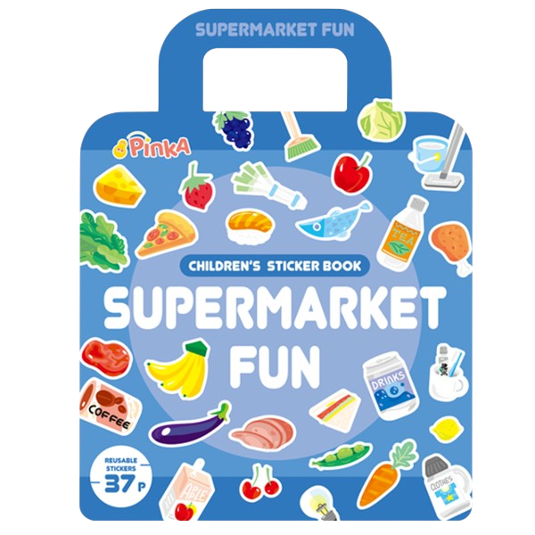 PinkA Reusable Educational Jelly Sticker Book - Supermarket Fun
