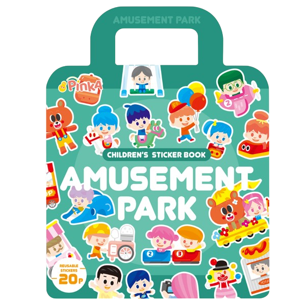 PinkA Reusable Educational Jelly Sticker Book - Amusement Park