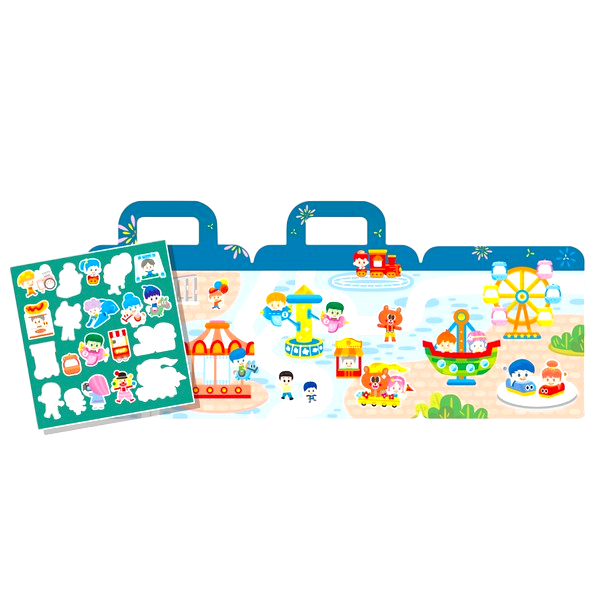 PinkA Reusable Educational Jelly Sticker Book - Amusement Park