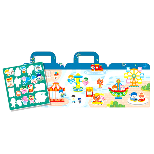 PinkA Reusable Educational Jelly Sticker Book - Amusement Park
