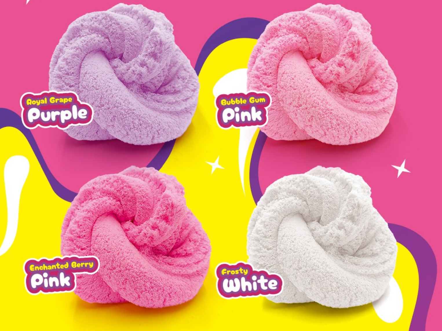 Q-doh Cotton Candy Clay - Fluffy Scented Bubble Gum Pink