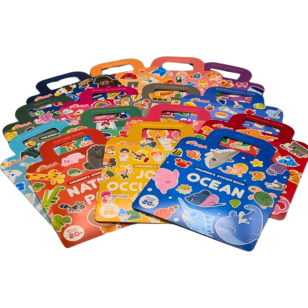 PinkA Reusable Educational Jelly Sticker Books