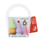 Aozora Baby Color Crayons - 6 Pastel Colours - Non-Toxic & Easy Grip