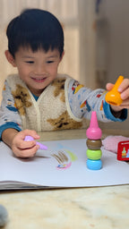 Aozora Baby Color Crayons - 6 Basic Assort Colours - Non-Toxic & Easy Grip
