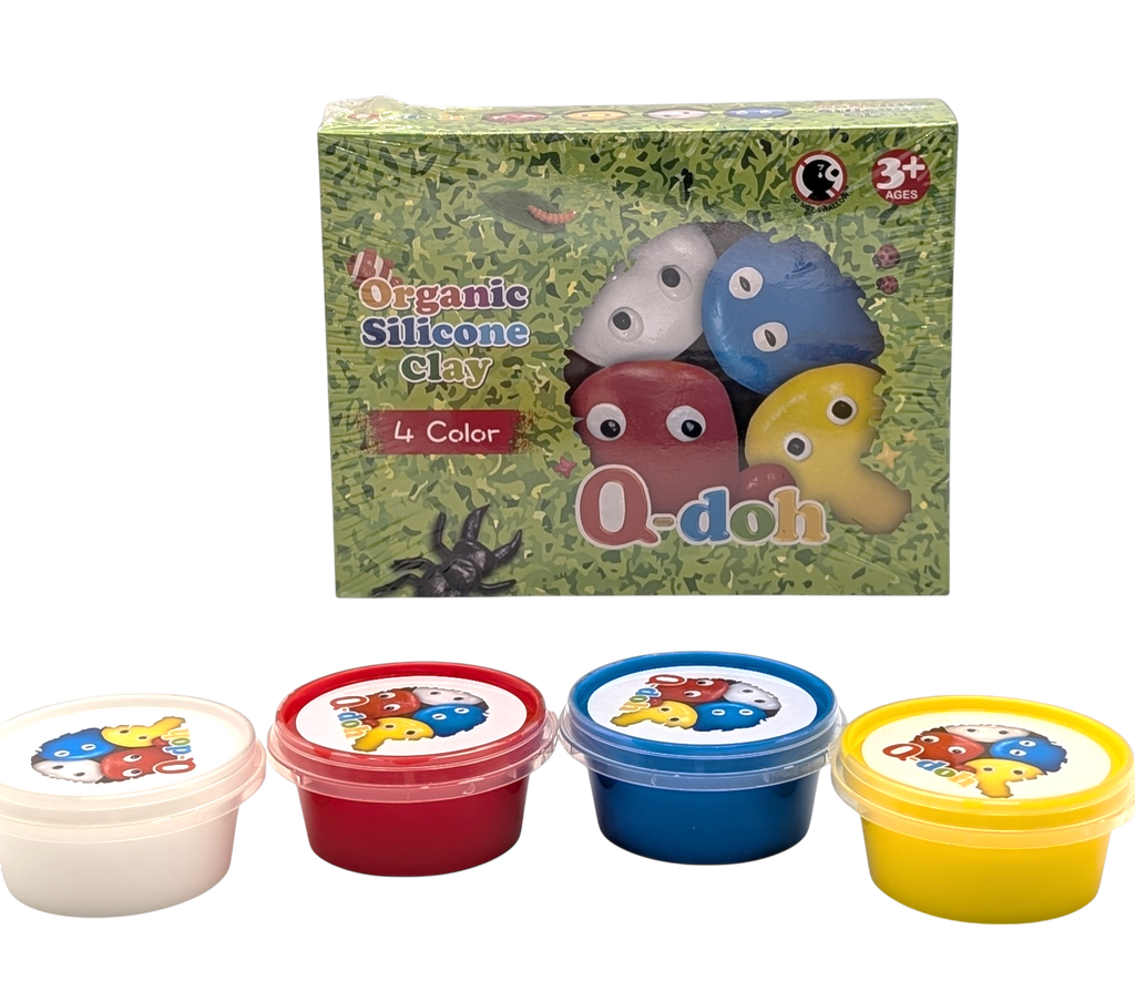 Q-doh 4 Colours Silicone Clay Set – Safe, Mess-Free & Long-Lasting