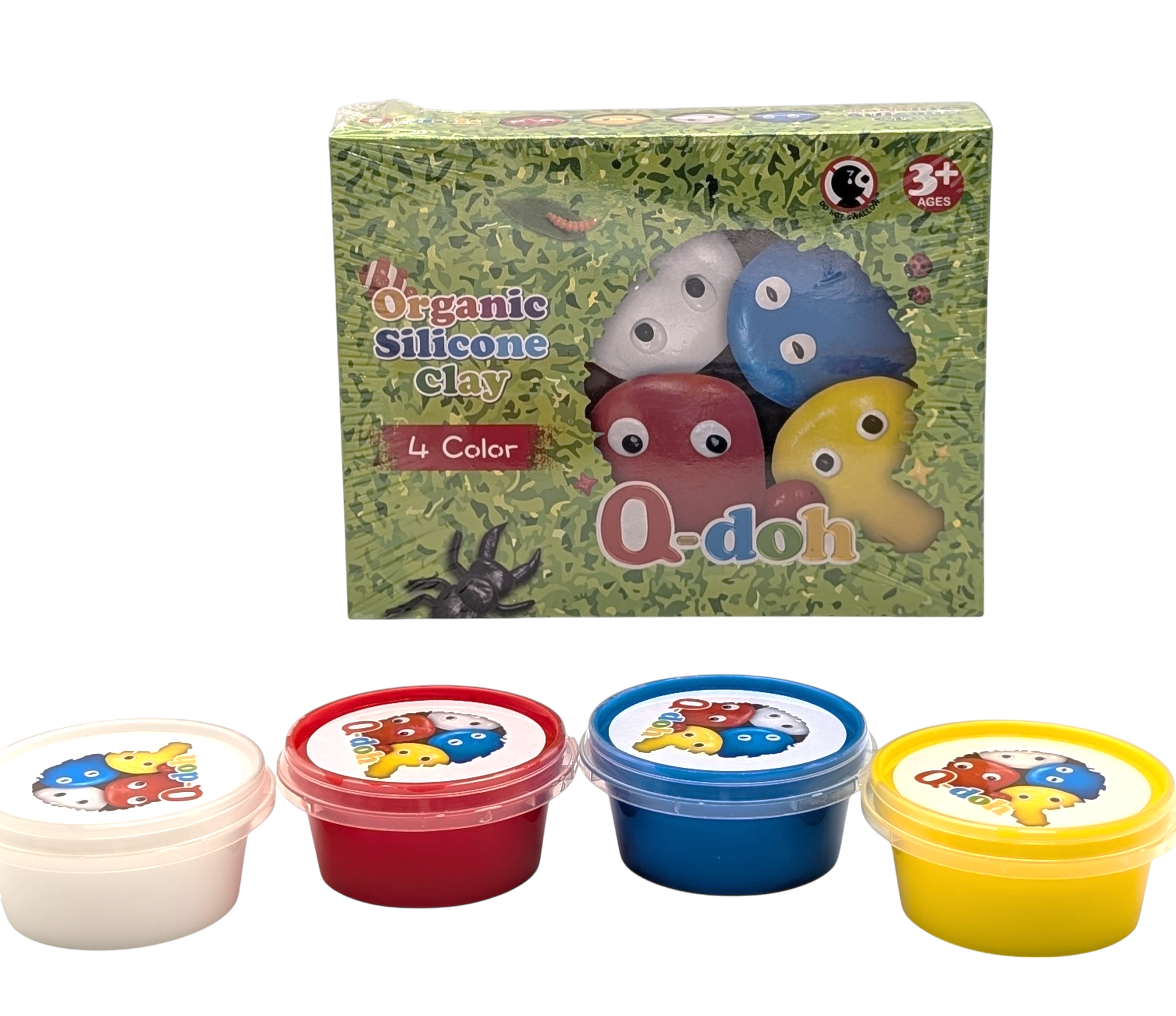 Q-doh 4 Colours Silicone Clay Set – Safe, Mess-Free & Long-Lasting