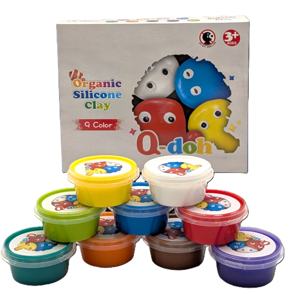 Q-doh 9 Colours Silicone Clay Set – Safe, Mess-Free & Long-Lasting