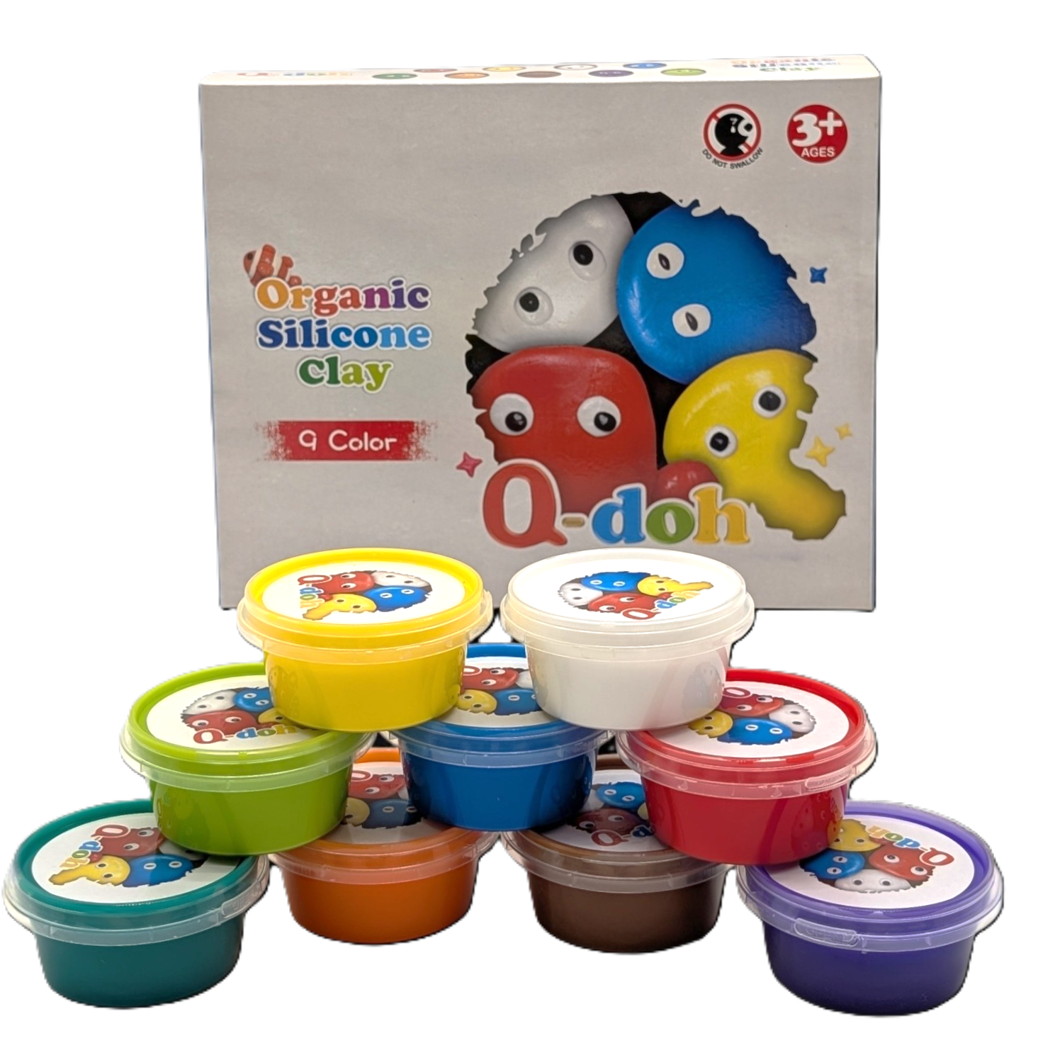 Q-doh 9 Colours Silicone Clay Set – Safe, Mess-Free & Long-Lasting