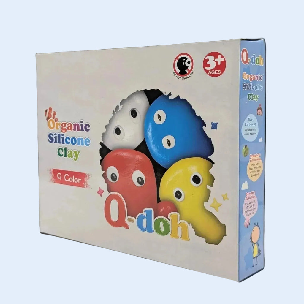 Q-doh 9 Colours Silicone Clay Set – Safe, Mess-Free & Long-Lasting