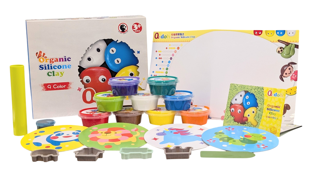 Q-doh 9 Colours Silicone Clay Set – Safe, Mess-Free & Long-Lasting