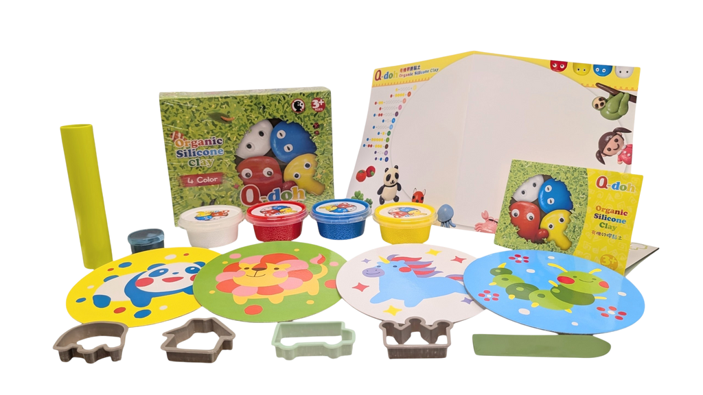 Q-doh 4 Colours Silicone Clay Set – Safe, Mess-Free & Long-Lasting