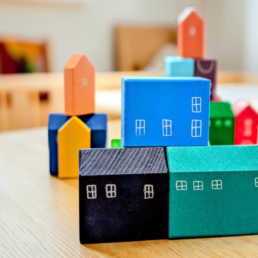 Linden Rainbow Village Building Blocks