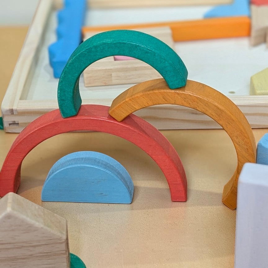 Montessori-inspired Creative Wooden Building Blocks
