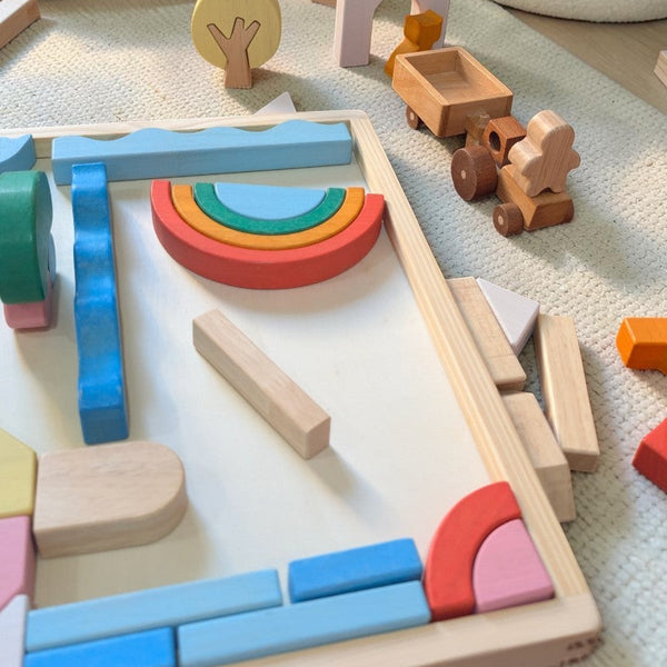 Montessori-inspired Creative Wooden Building Blocks