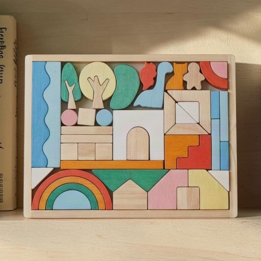 Montessori-inspired Creative Wooden Building Blocks