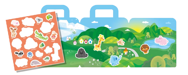 PinkA Reusable Educational Jelly Sticker Book - Nature Park