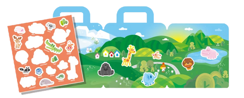 PinkA Reusable Educational Jelly Sticker Book - Nature Park