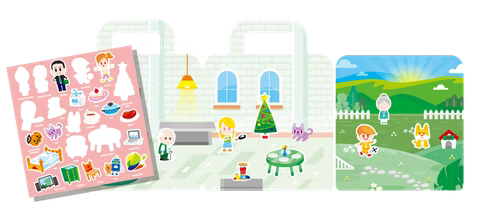PinkA Reusable Educational Jelly Sticker Book - Family Life
