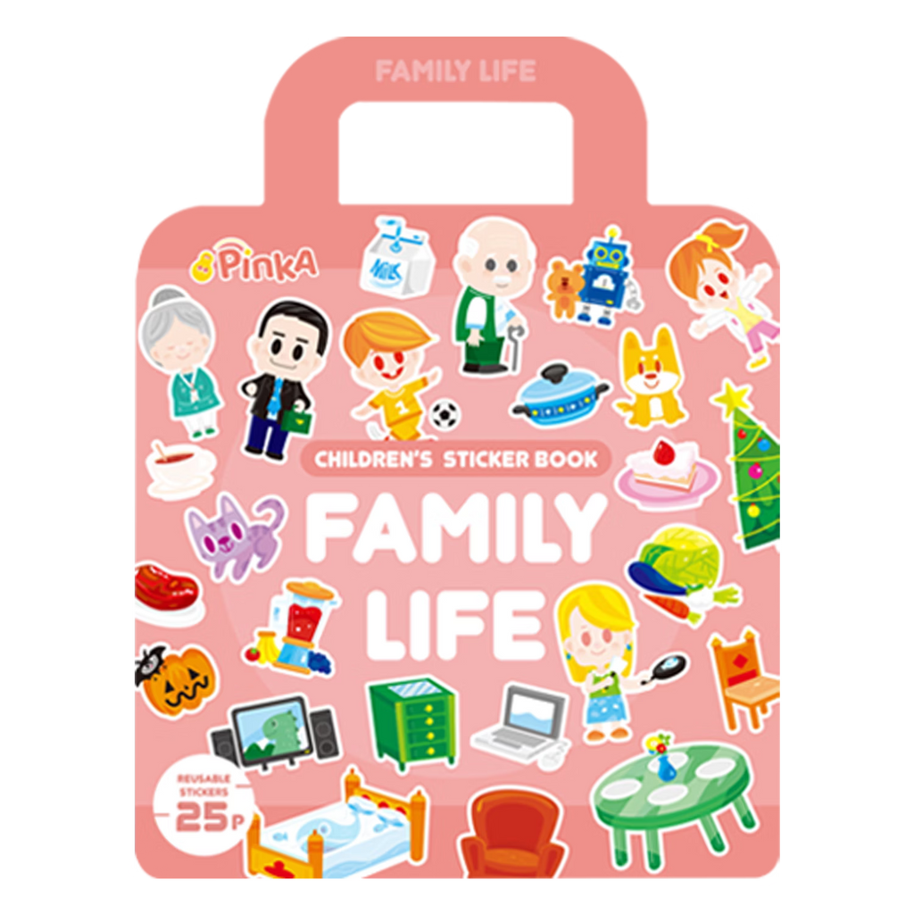 PinkA Reusable Educational Jelly Sticker Book - Family Life