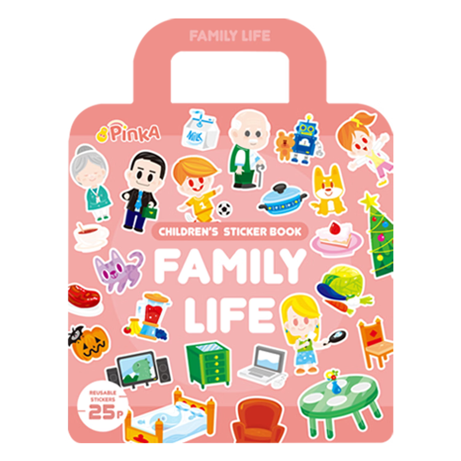 PinkA Reusable Educational Jelly Sticker Book - Family Life