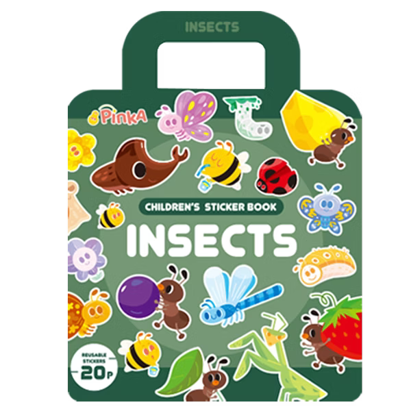 PinkA Reusable Educational Jelly Sticker Book - Insects