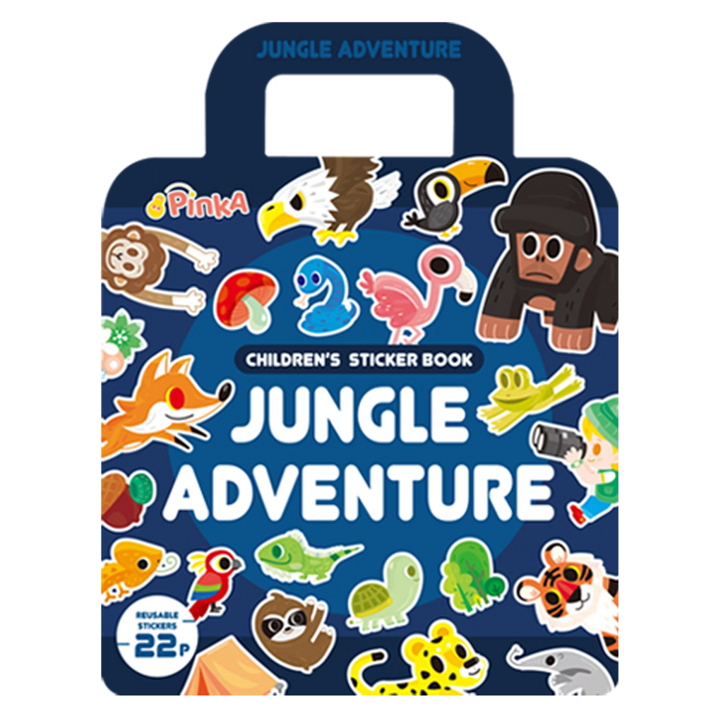 PinkA Reusable Educational Jelly Sticker Book - Jungle Adventure