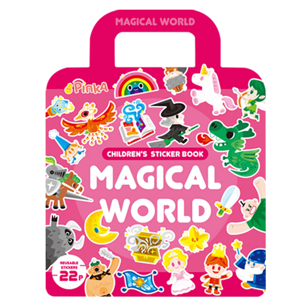 PinkA Reusable Educational Jelly Sticker Book - Magical World