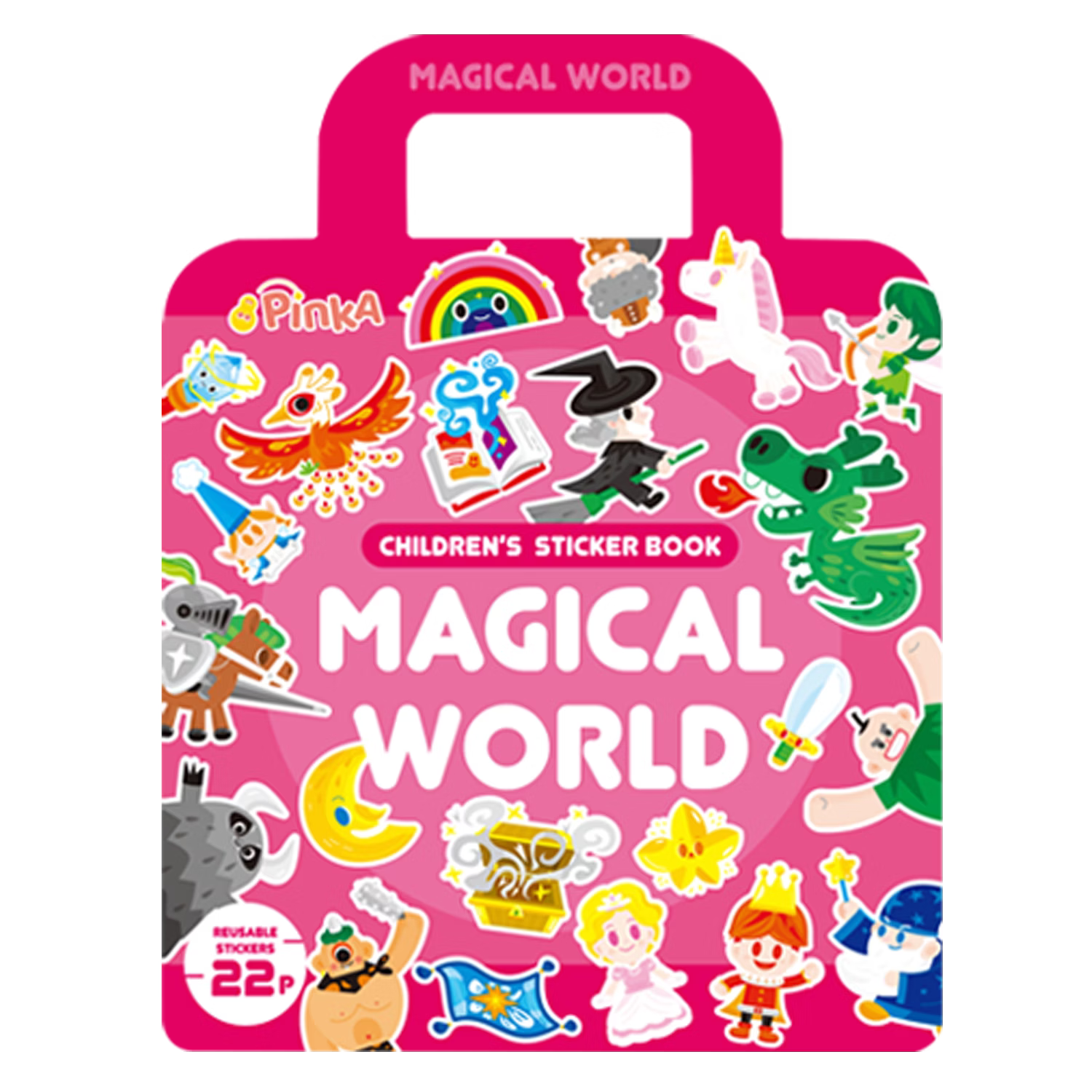 PinkA Reusable Educational Jelly Sticker Book - Magical World