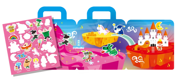 PinkA Reusable Educational Jelly Sticker Book - Magical World