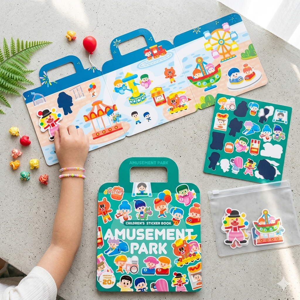 PinkA Reusable Educational Jelly Sticker Book - Insects