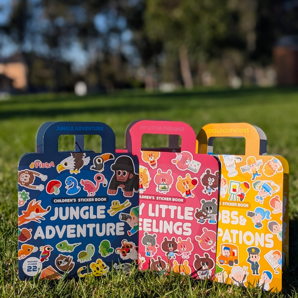 PinkA Reusable Educational Jelly Sticker Books