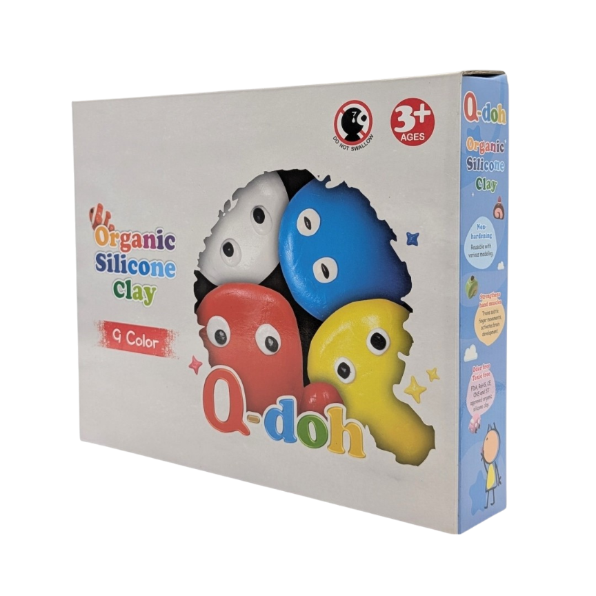 Q-doh 9 Colours Silicone Clay Set – Safe, Mess-Free & Long-Lasting